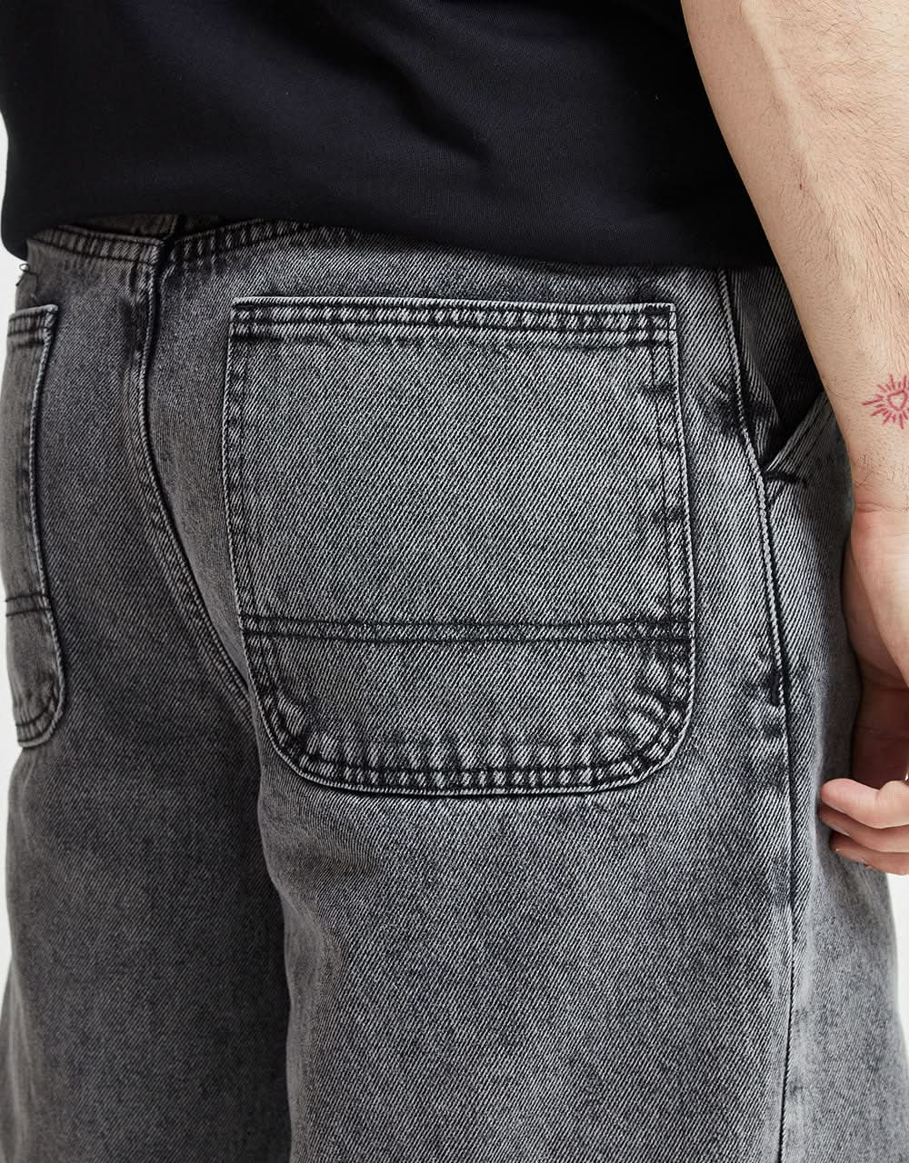 Route One Super Baggy Denim Jeans - Slate Grey