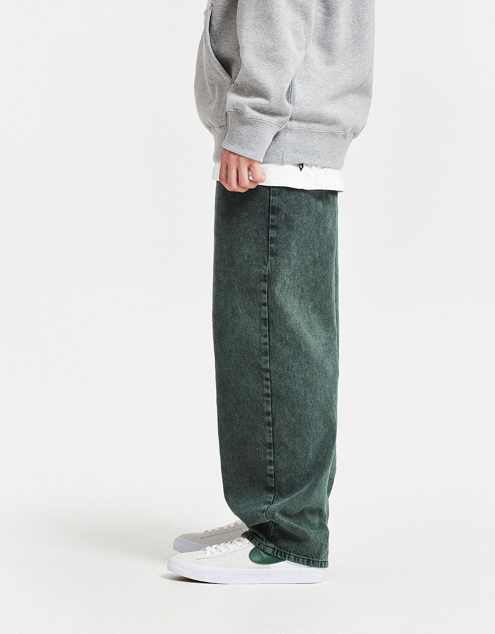 Route One Super Baggy Denim Jeans - Sea Pine