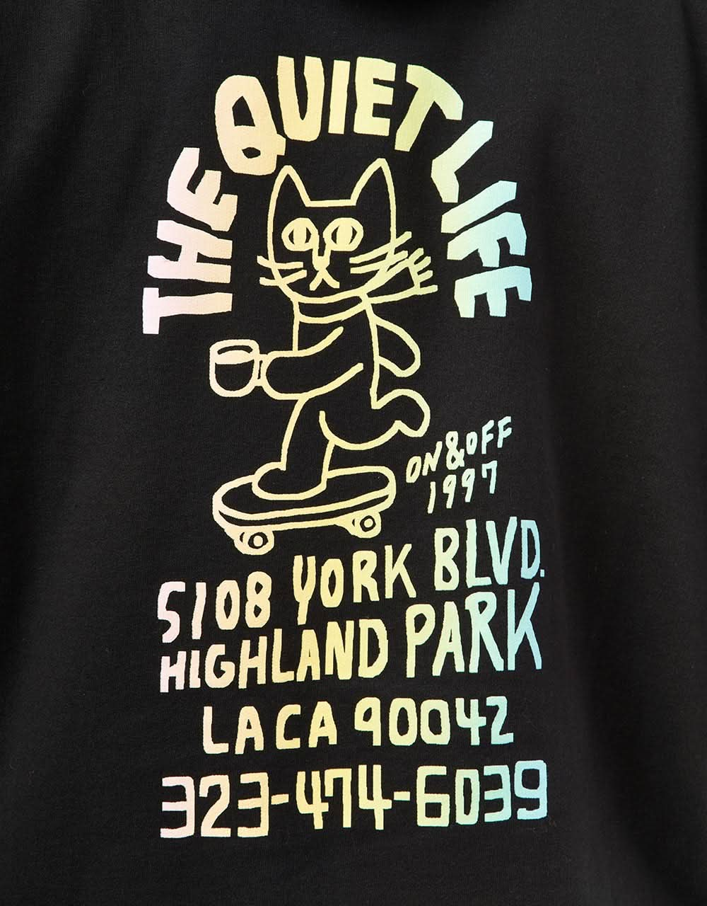 The Quiet Life Skating Cat Pullover Hoodie – Schwarz