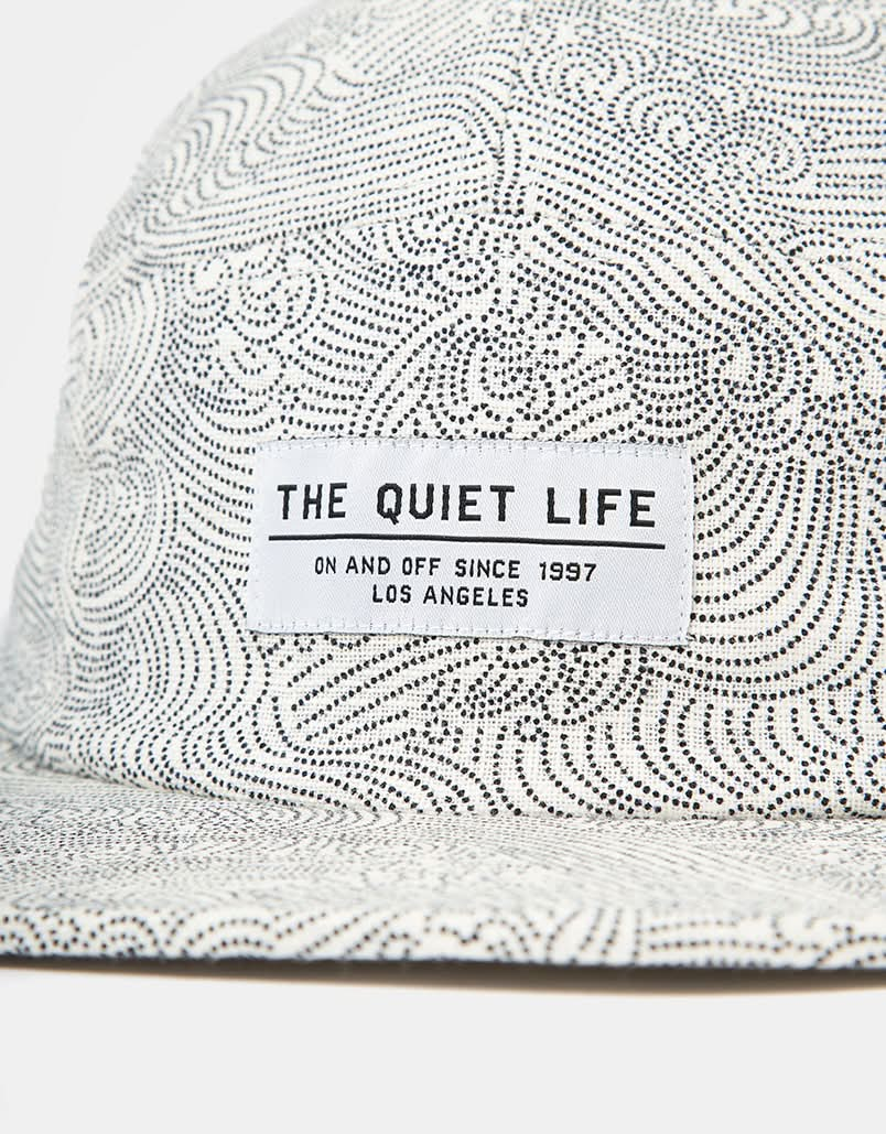 The Quiet Life Waves 5 Panel Camper Cap - Black/White