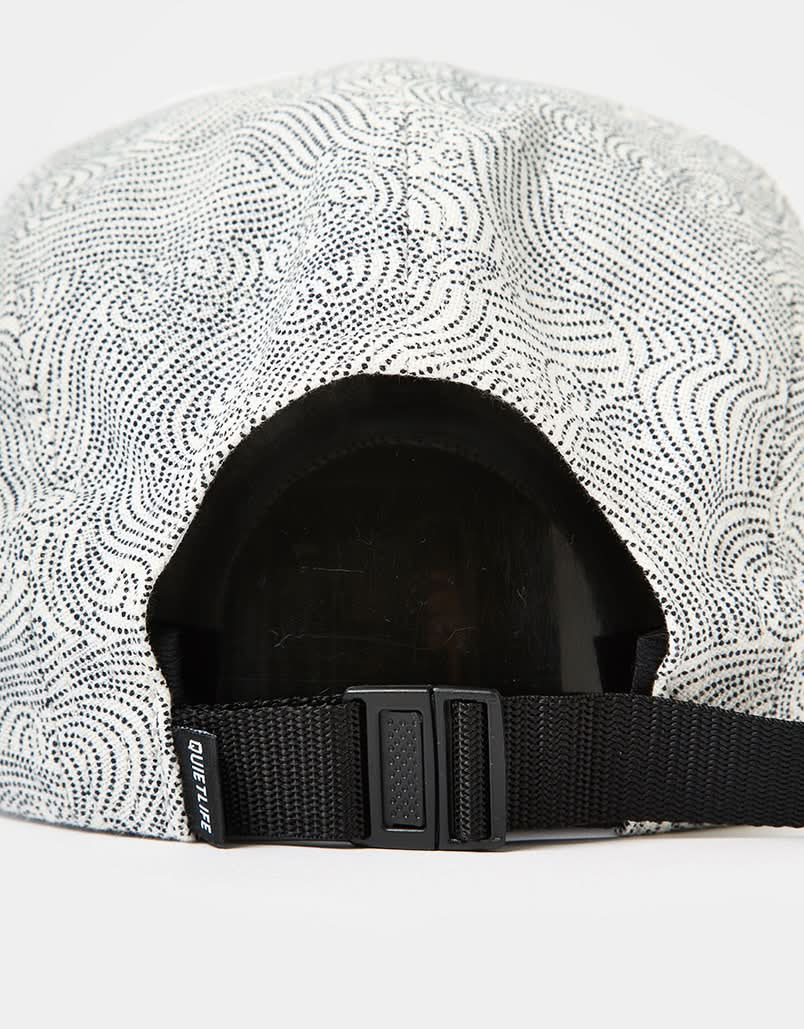 The Quiet Life Waves 5 Panel Camper Cap - Black/White