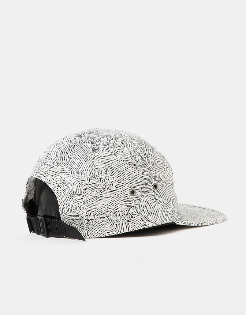 The Quiet Life Waves 5 Panel Camper Cap - Black/White