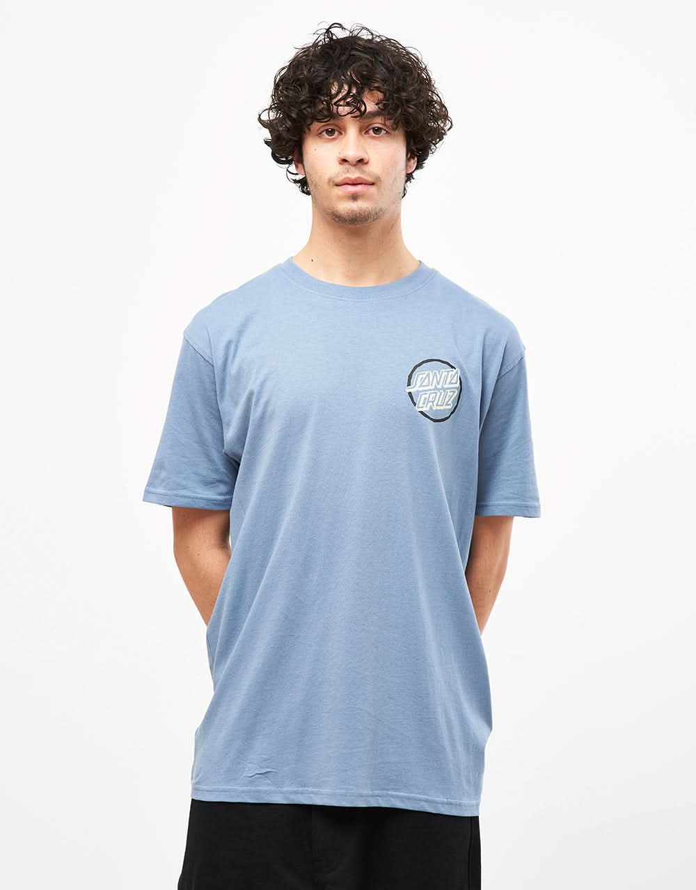 Santa Cruz Breaker Check Opus Dot T-Shirt - Dusty Blue