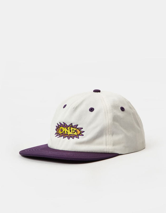 Gorra Route One Twisted Unstructured Strapback - Crudo/Morado moderado