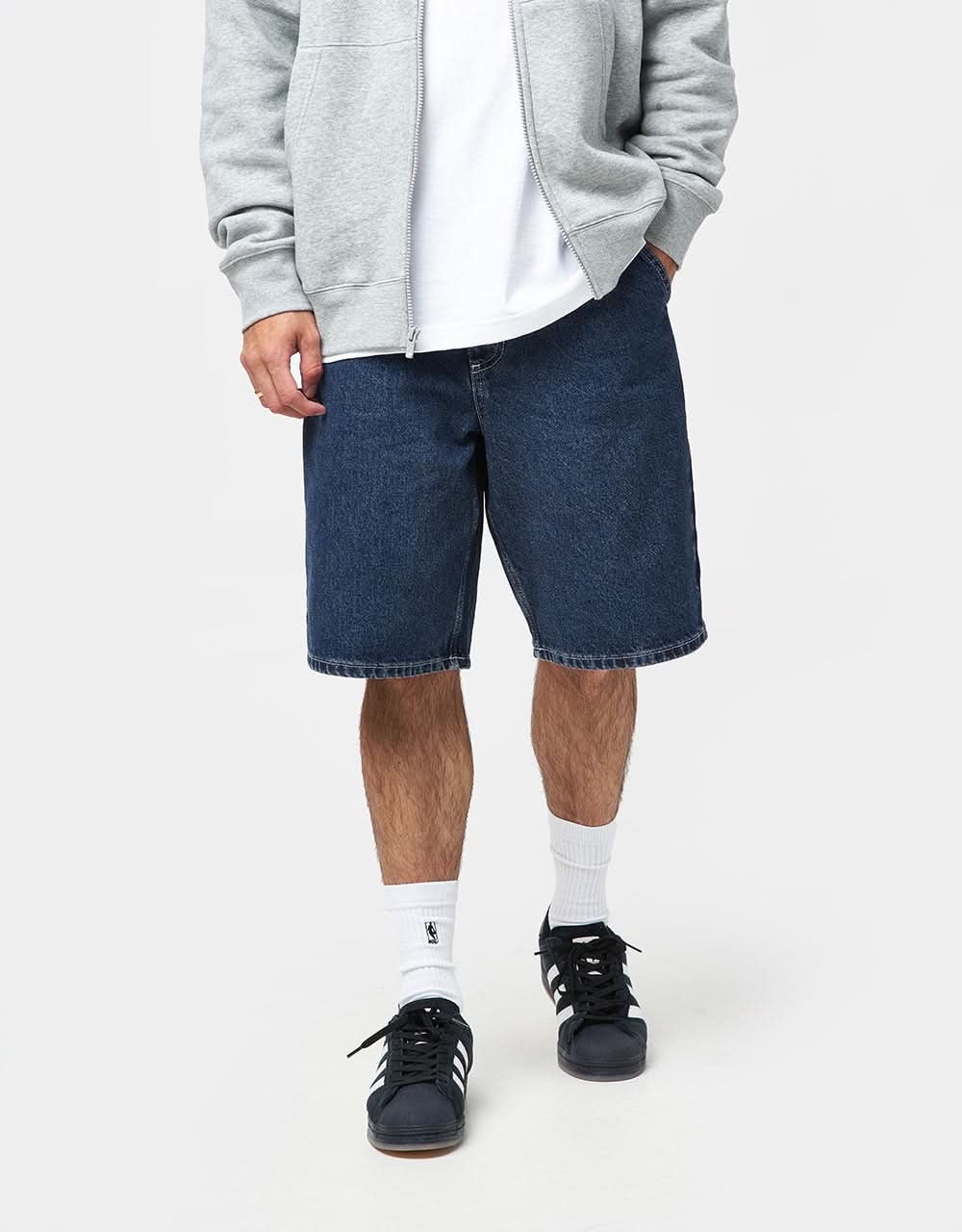 Route One Super Baggy OG Denim Shorts - Dark Wash