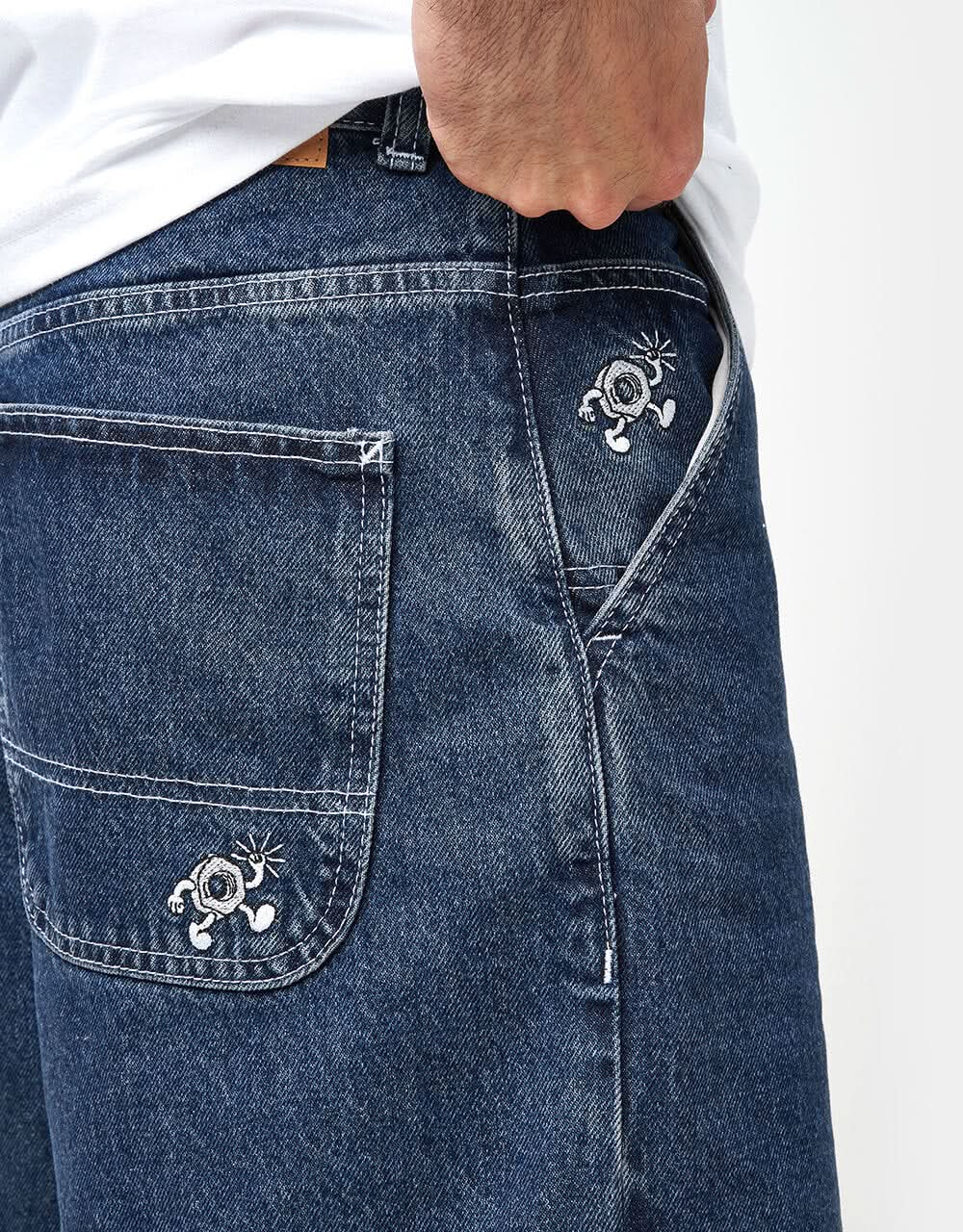 Pantaloncini di jeans Route One Super Baggy OG - Lavaggio scuro