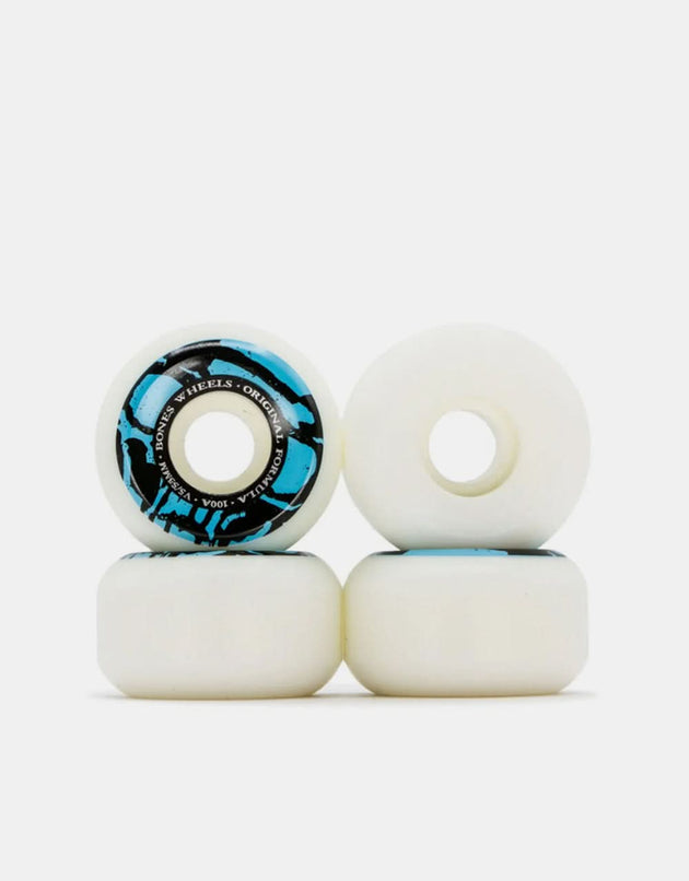 Bones Mummy Skulls OG Formula V5 Sidecut 100a Skateboard Wheels - White