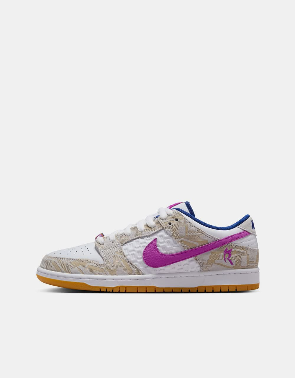 Nike SB „Rayssa“ Dunk Low Premium QS Skateschuhe – Pure Platinum/Deep Royal Blue/Vivid Purple/White/Gum Yellow