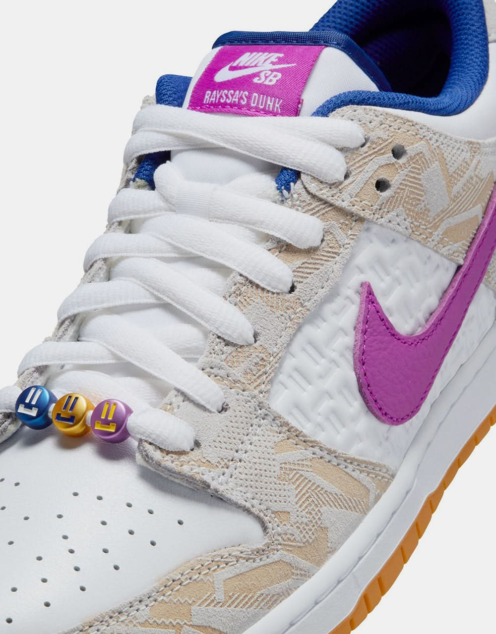 Nike SB 'Rayssa' Dunk Low Premium QS Chaussures de skate - Platine pur/Bleu royal profond/Violet vif/Blanc/Jaune gomme