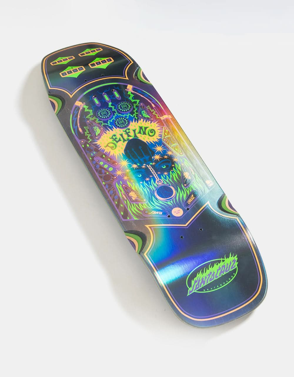 Santa Cruz Delfino Pinball Shaped Skateboard Deck - 9.14"