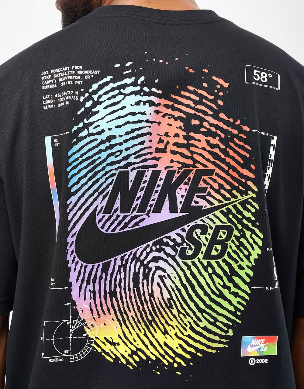 Nike SB Camiseta con huella digital - Negro