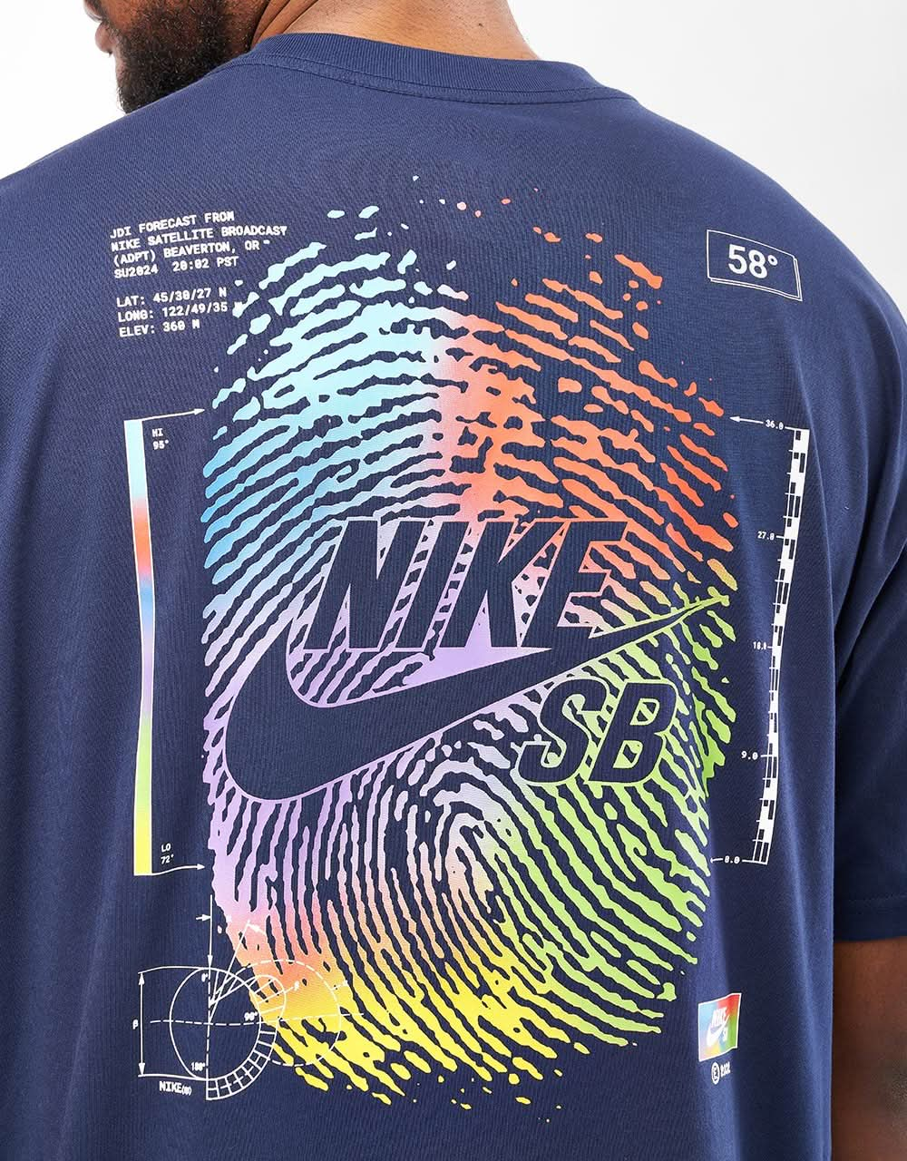 T-shirt Nike SB Thumbprint - Blu notte