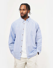 Maglia Nike SB Oxford Buttondown - Bianco/Game Royal/Grigio Calcio