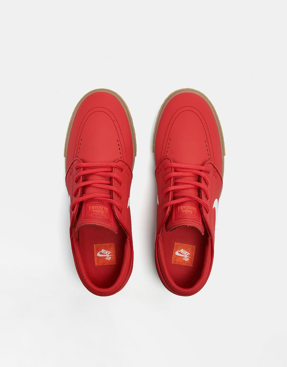 Nike SB Zoom Janoski ISO Chaussures de skate - Rouge Unviversity/Blanc-Rouge Universitaire-Gum Lt Marron