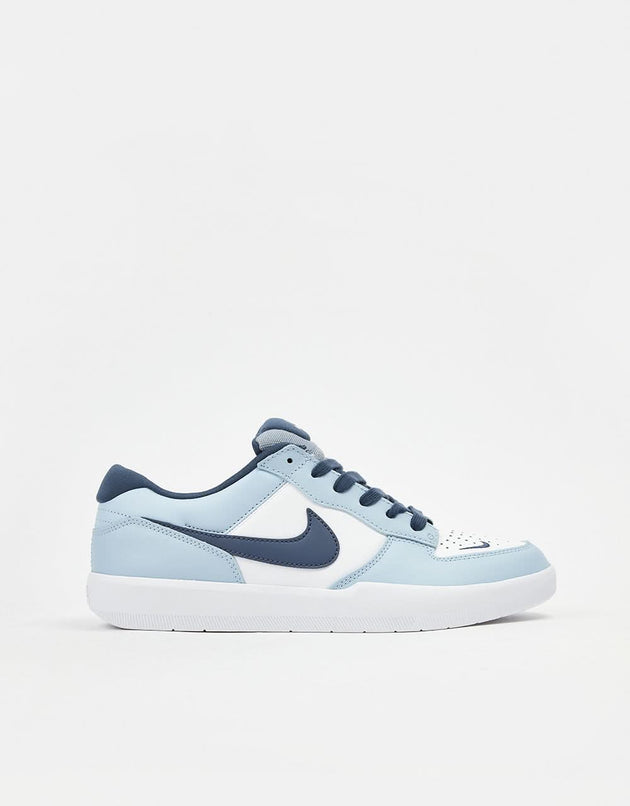 Nike SB Force 58 Premium zapatos de skate de cuero - Blanco/Azul trueno-Blanco-Pizarra ceniza