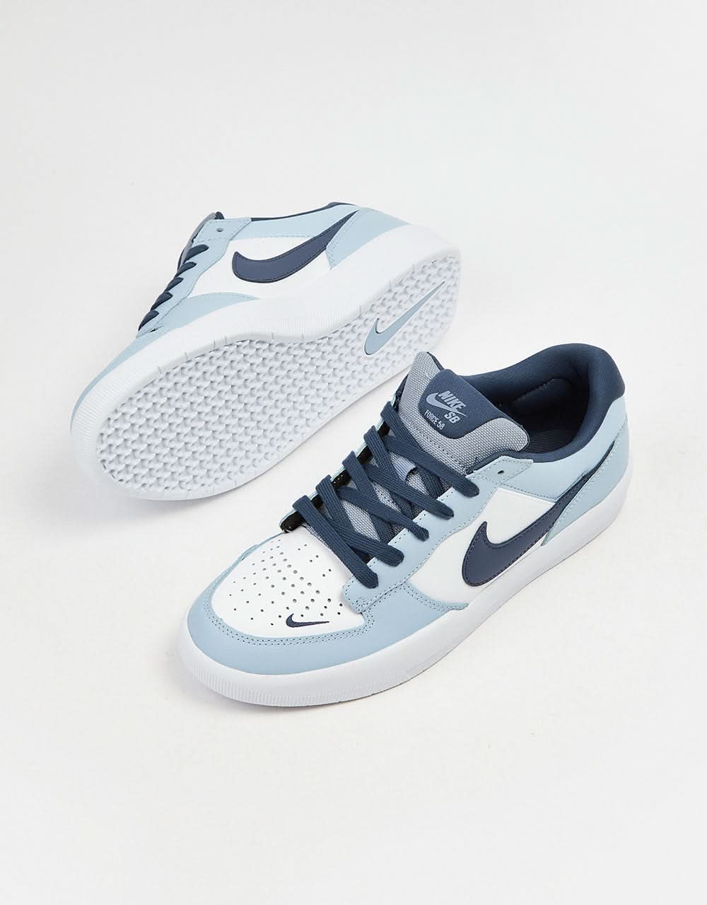 Scarpe da skate in pelle Nike SB Force 58 Premium - Bianco/Blu tuono-Bianco-Ardesia cenere