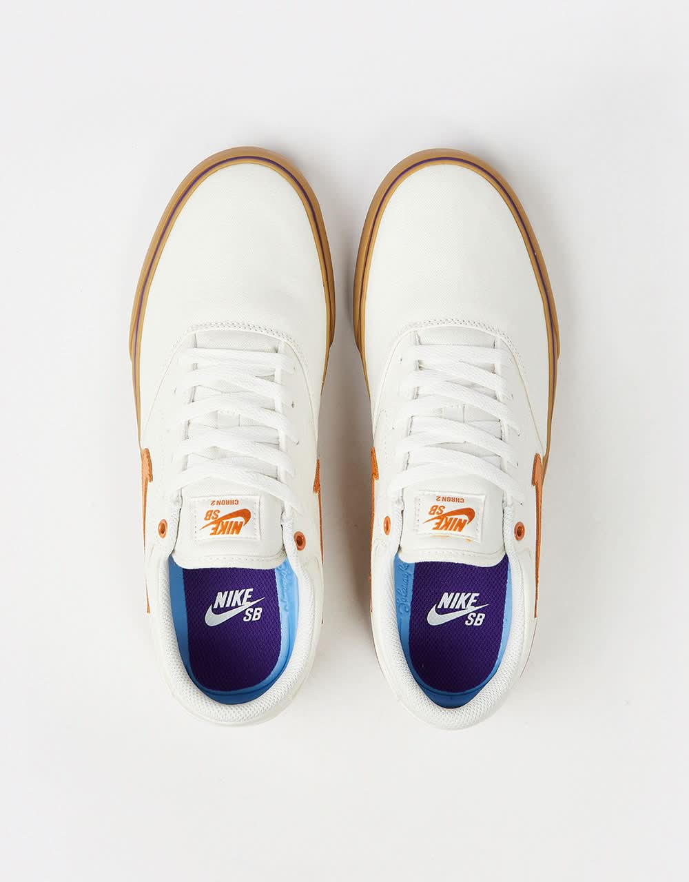 Scarpe da skate Nike SB Chron 2 Canvas - Bianco Summit/Monarch-Bianco Summit-Gum Lt Marrone-Field Viola