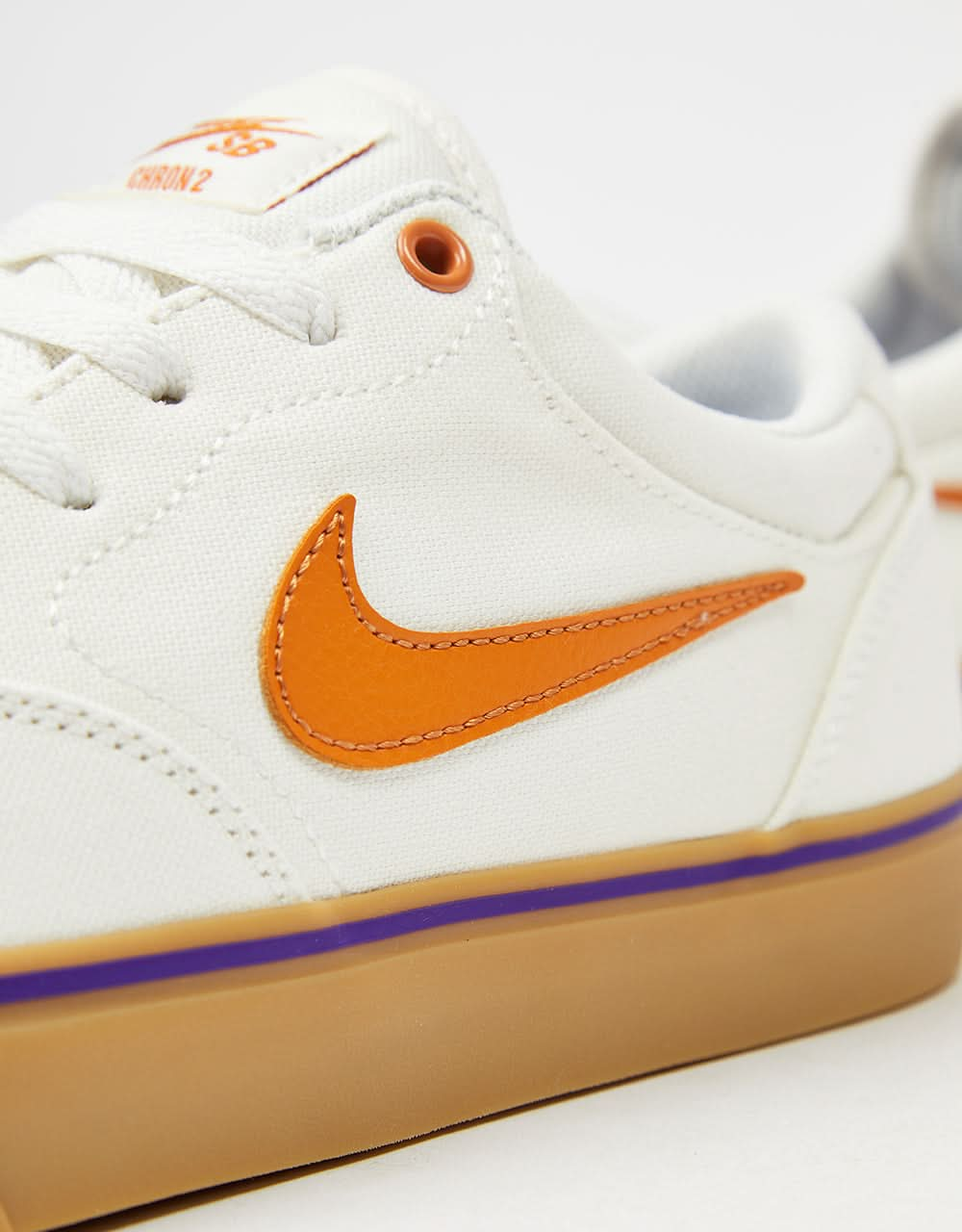 Nike SB Chron 2 Canvas Skate Shoes - Summit White/Monarch-Summit White-Gum Lt Brown-Field Purple