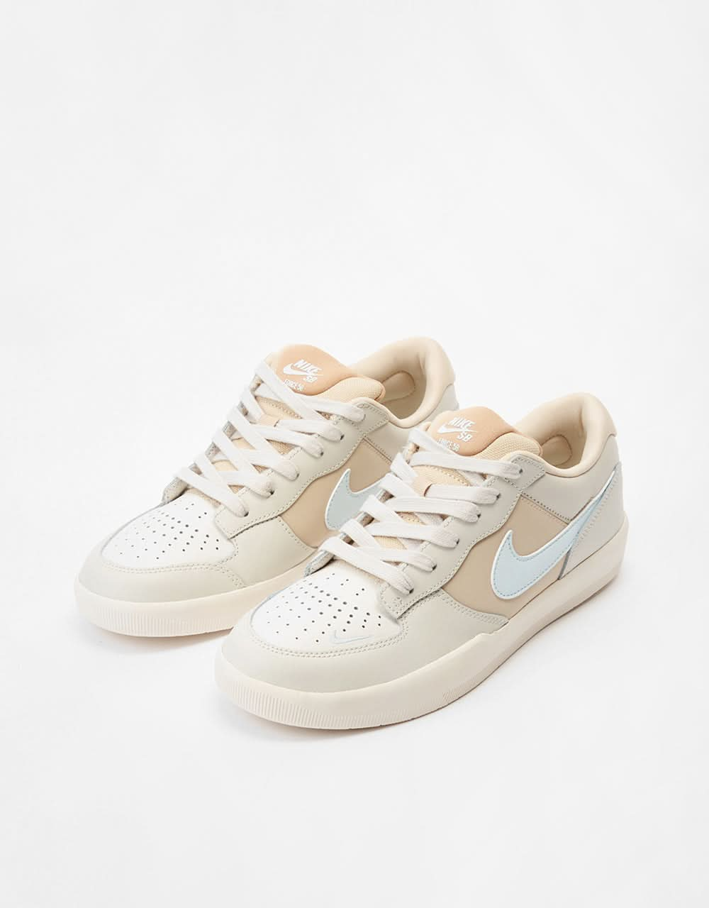 Nike SB Force 58 Premium Leather Skate Chaussures - Lt Bone/Glacier Bleu-Sanndrift-Hemp-Phantom