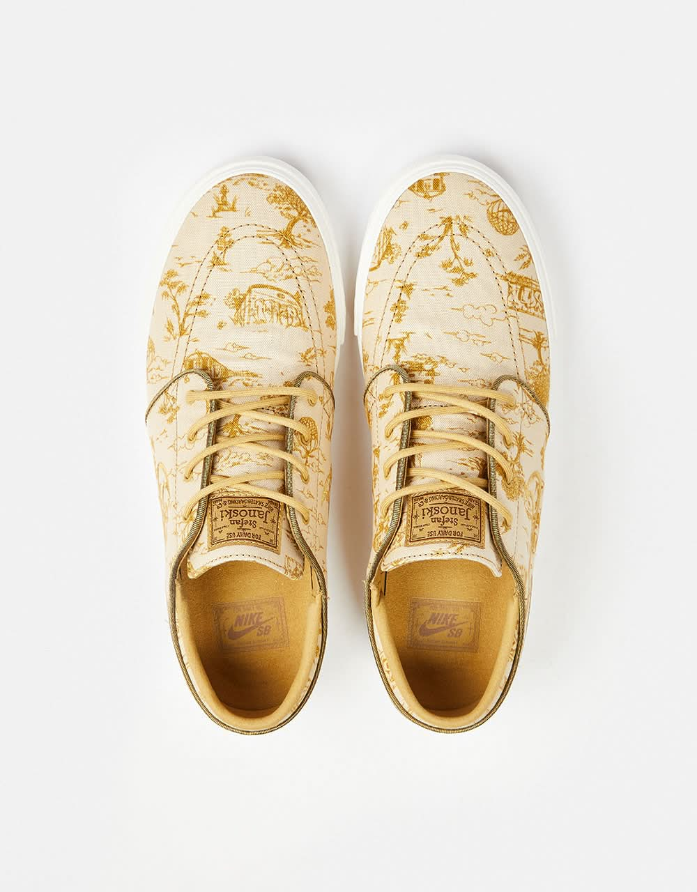 Nike SB Zoom Janoski OG+ Premium Skate Shoes - Sesame/Flt Gold-Bronzine-Sail-Court Blue-Gum Lt Brown