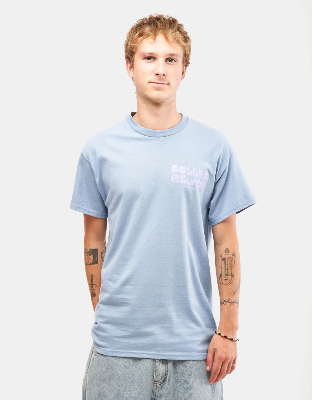 T-Shirt Blast Roller Earth Surfer - Bleu Pierre