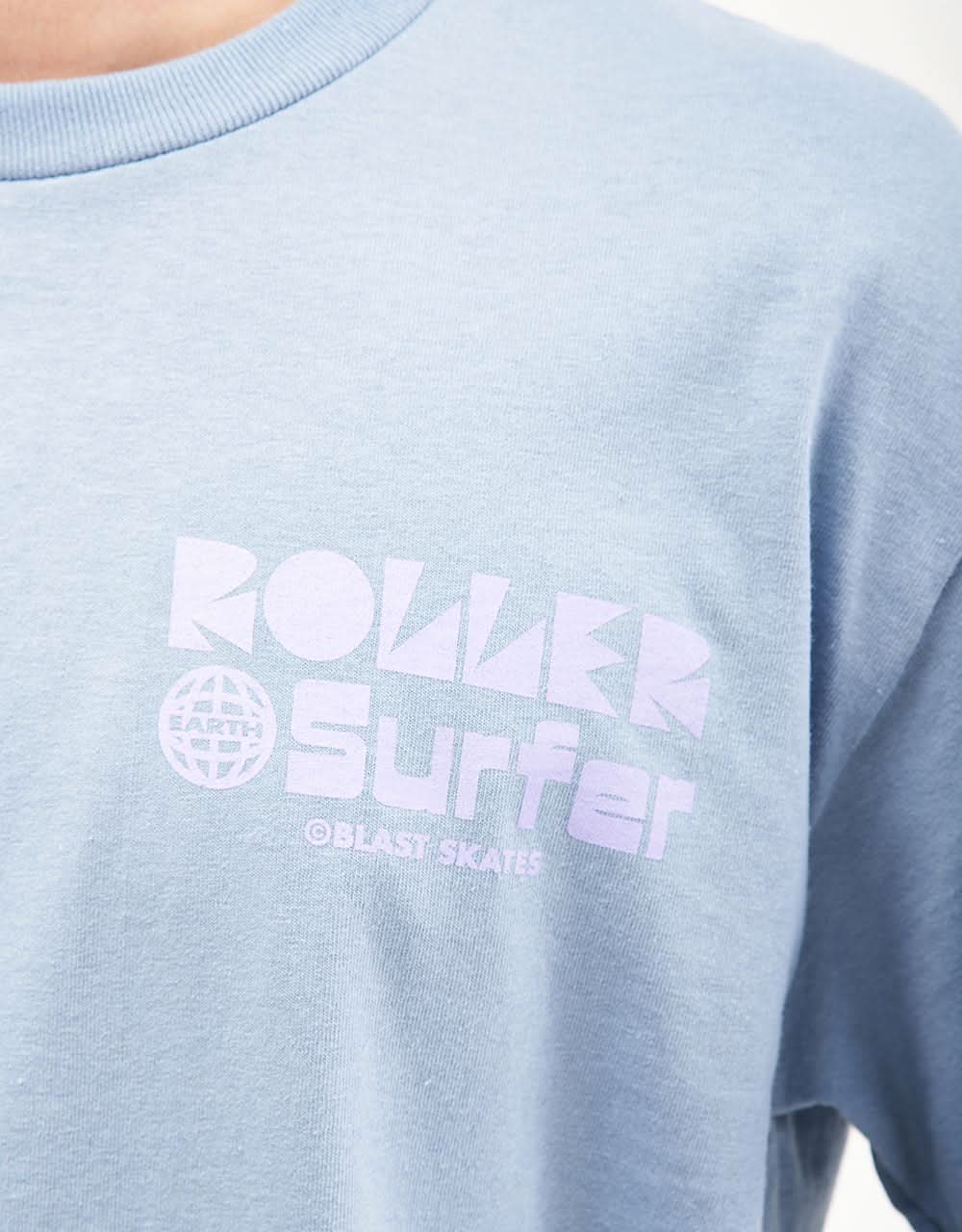 T-Shirt Blast Roller Earth Surfer - Bleu Pierre