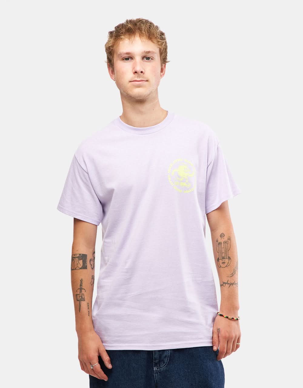 Blast Round Logo T-Shirt - Lilac/Lime