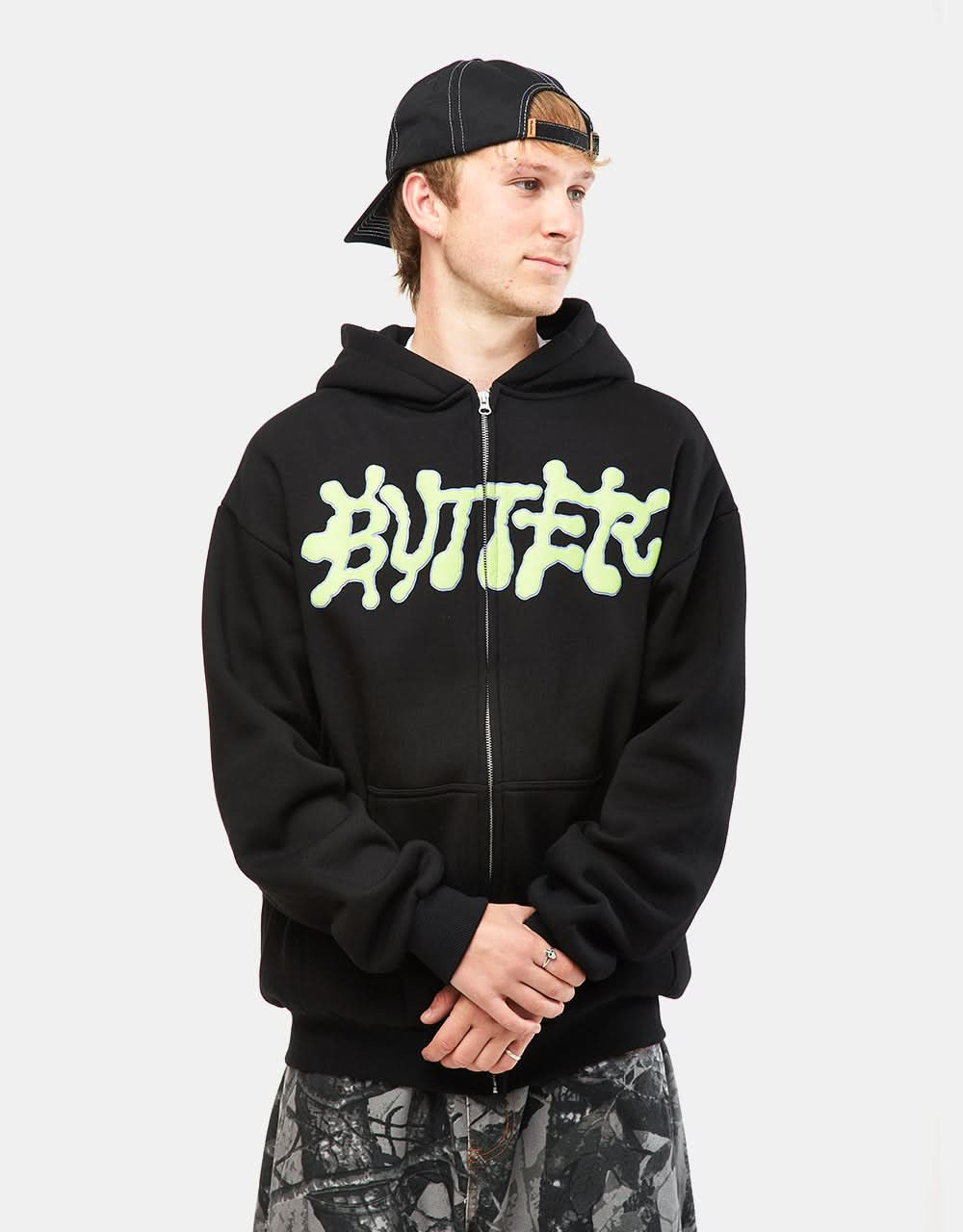 Butter Goods Ink Zip-Thru Hoodie - Black