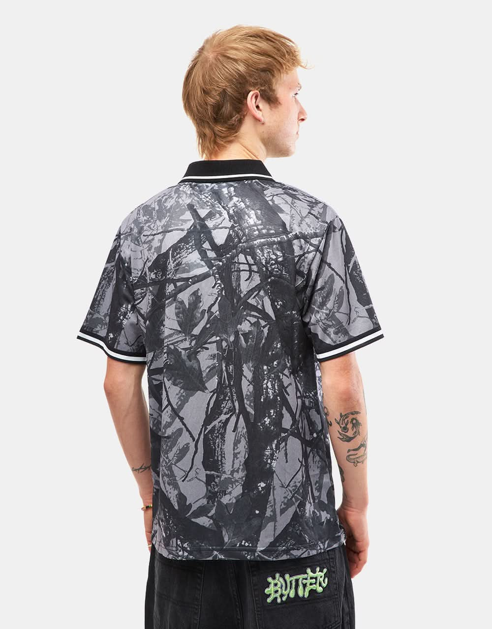 Butter Goods Foliage Camo Jersey - Black