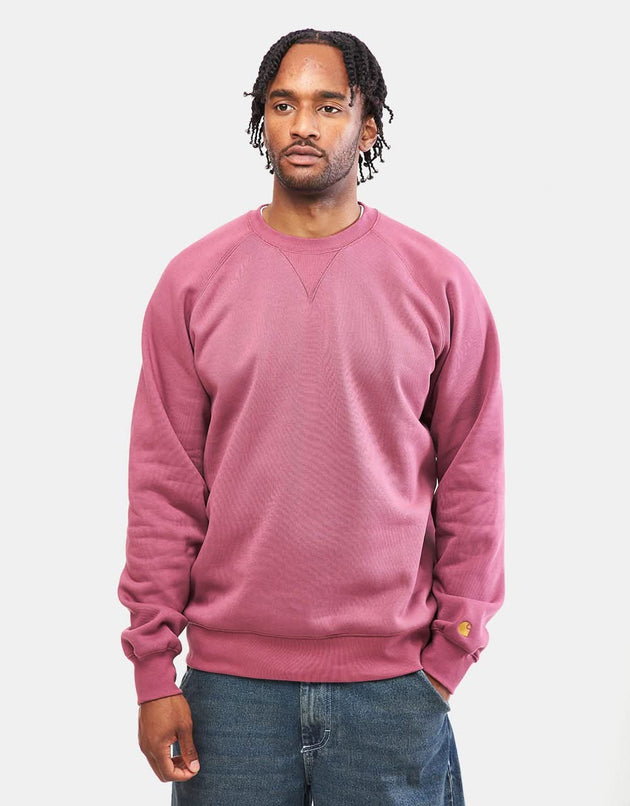 Carhartt WIP Chase Sweatshirt - Dusty Fuchsia/Gold