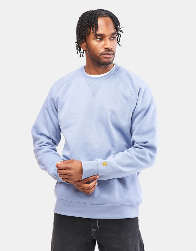 Felpa Carhartt WIP Chase - Blu/Oro