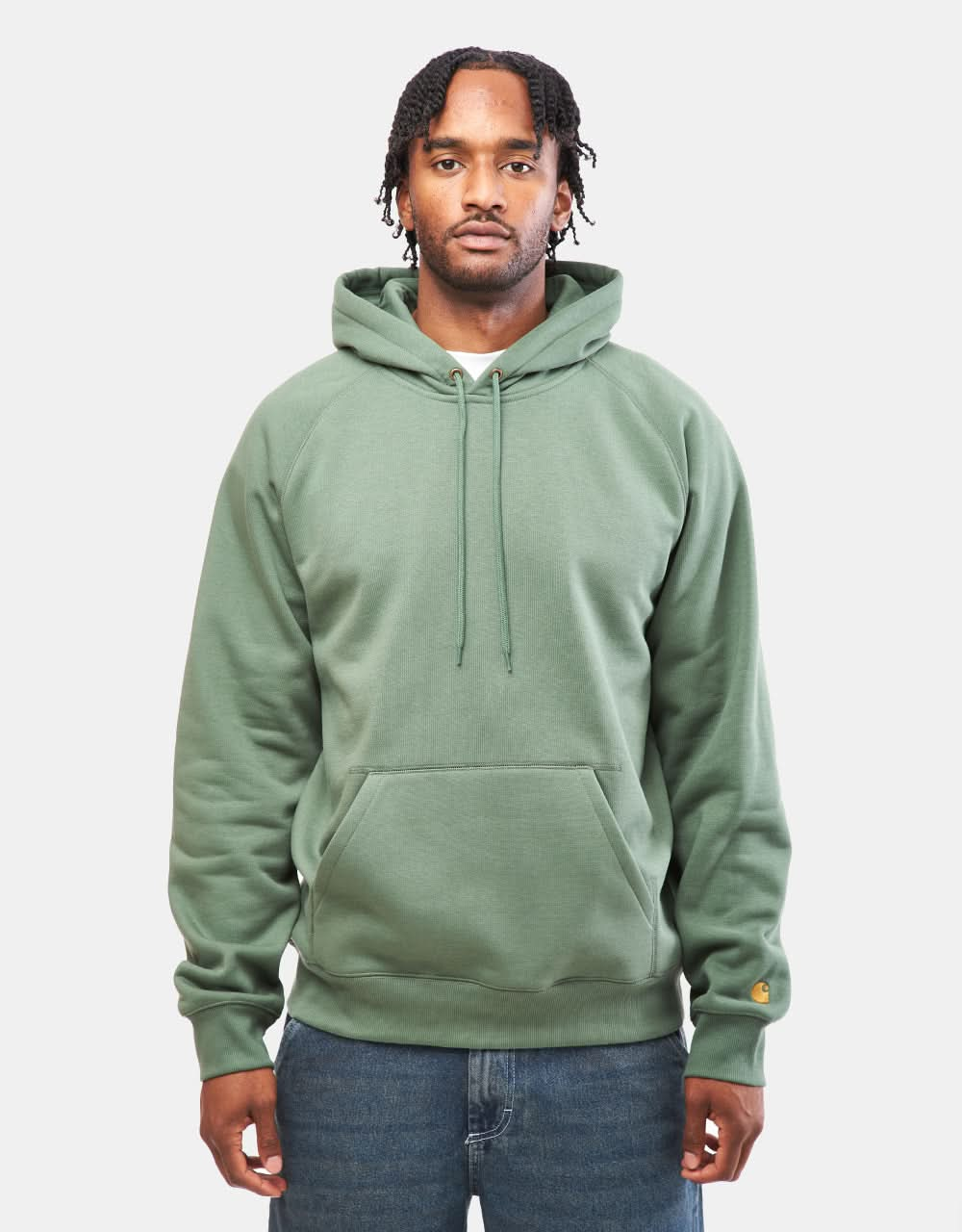 Carhartt WIP Hooded Chase Sweatshirt - Duck Green/Gold