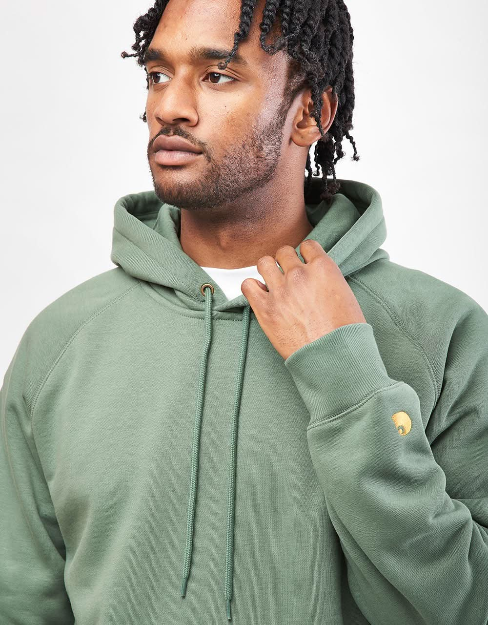 Carhartt WIP Hooded Chase Sweatshirt - Duck Green/Gold