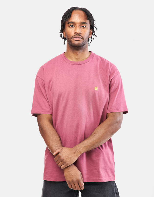 Tričko Carhartt WIP S/S Chase - Dusty Fuchsia/Gold