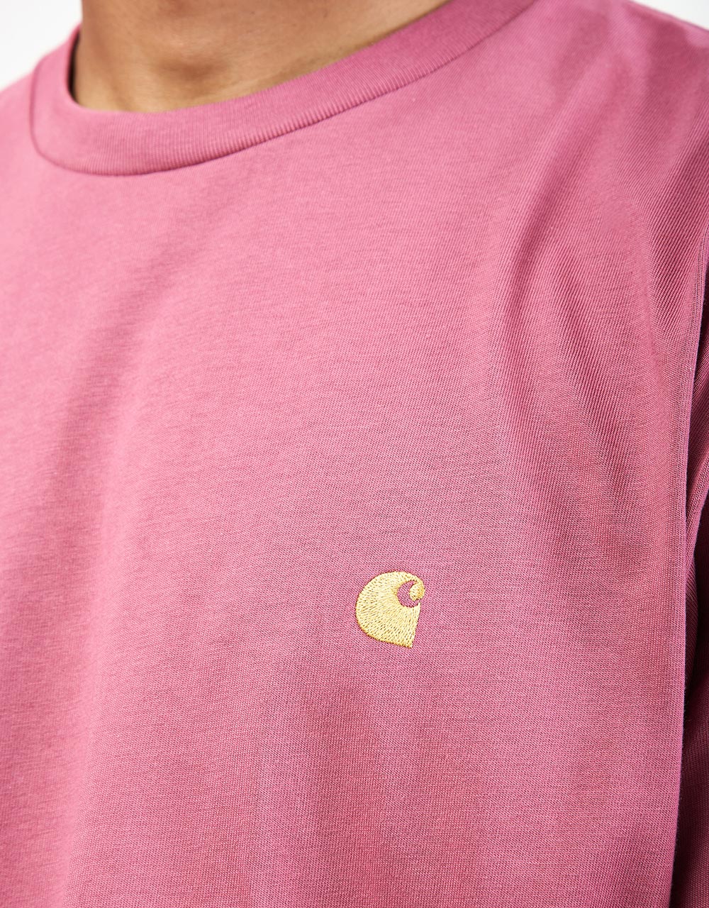 Carhartt WIP S/S Chase T-Shirt - Dusty Fuchsia/Gold