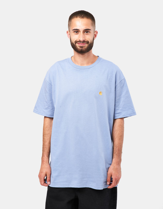 T-shirt Carhartt WIP P/E Chase - Blu Charm/Oro