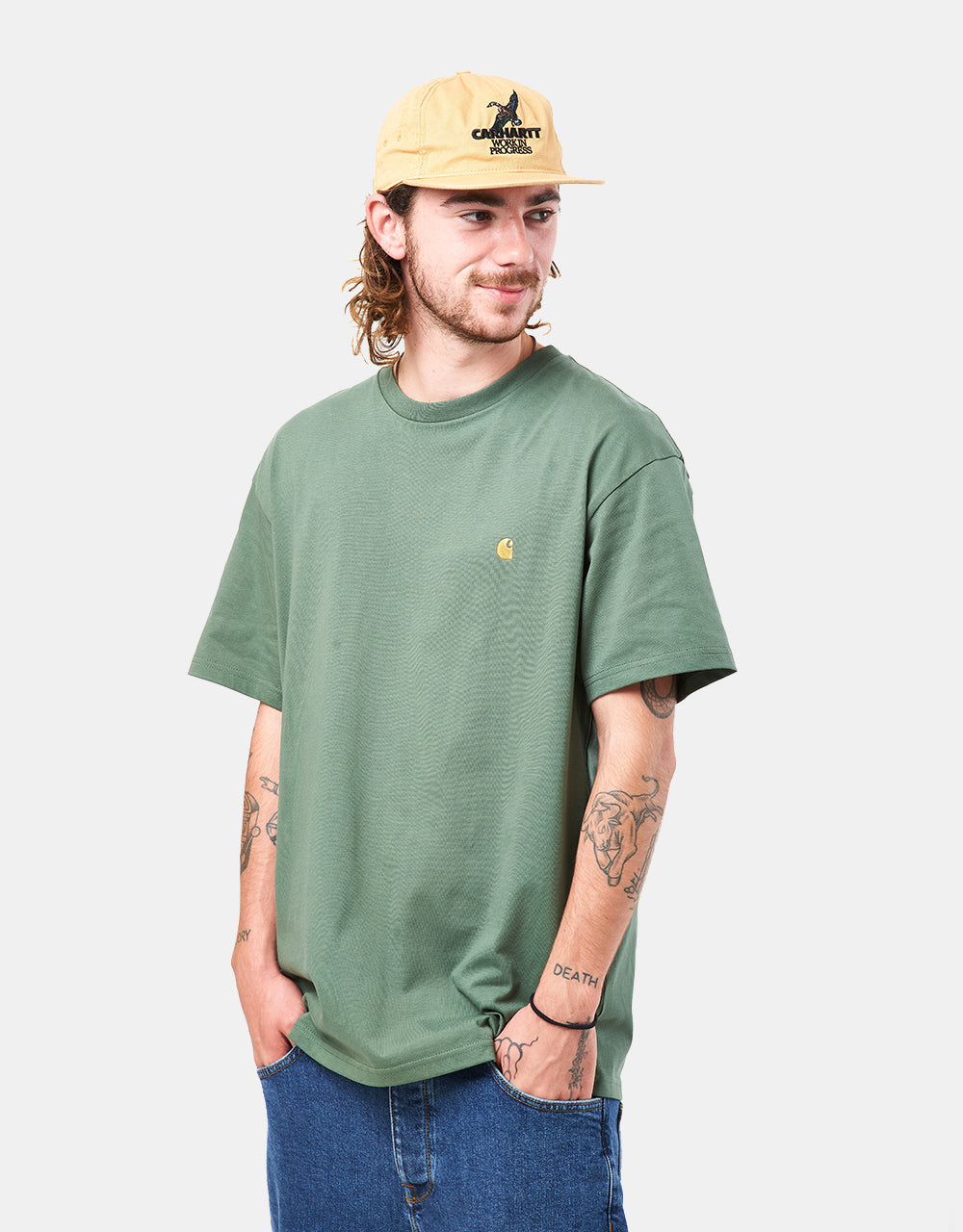 Tričko Carhartt WIP S/S Chase - Duck Green/Gold