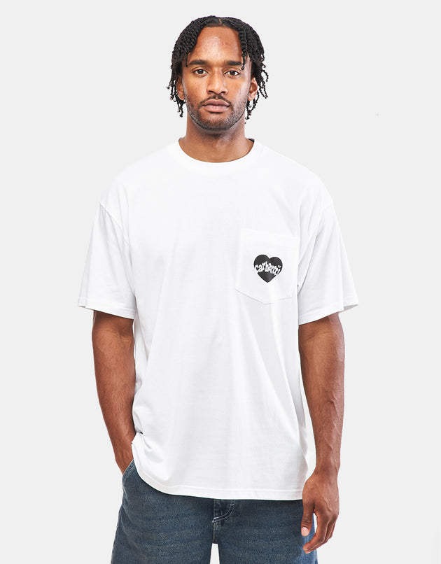 T-shirt Carhartt WIP P/E Amour Pocket - Bianca/Nera