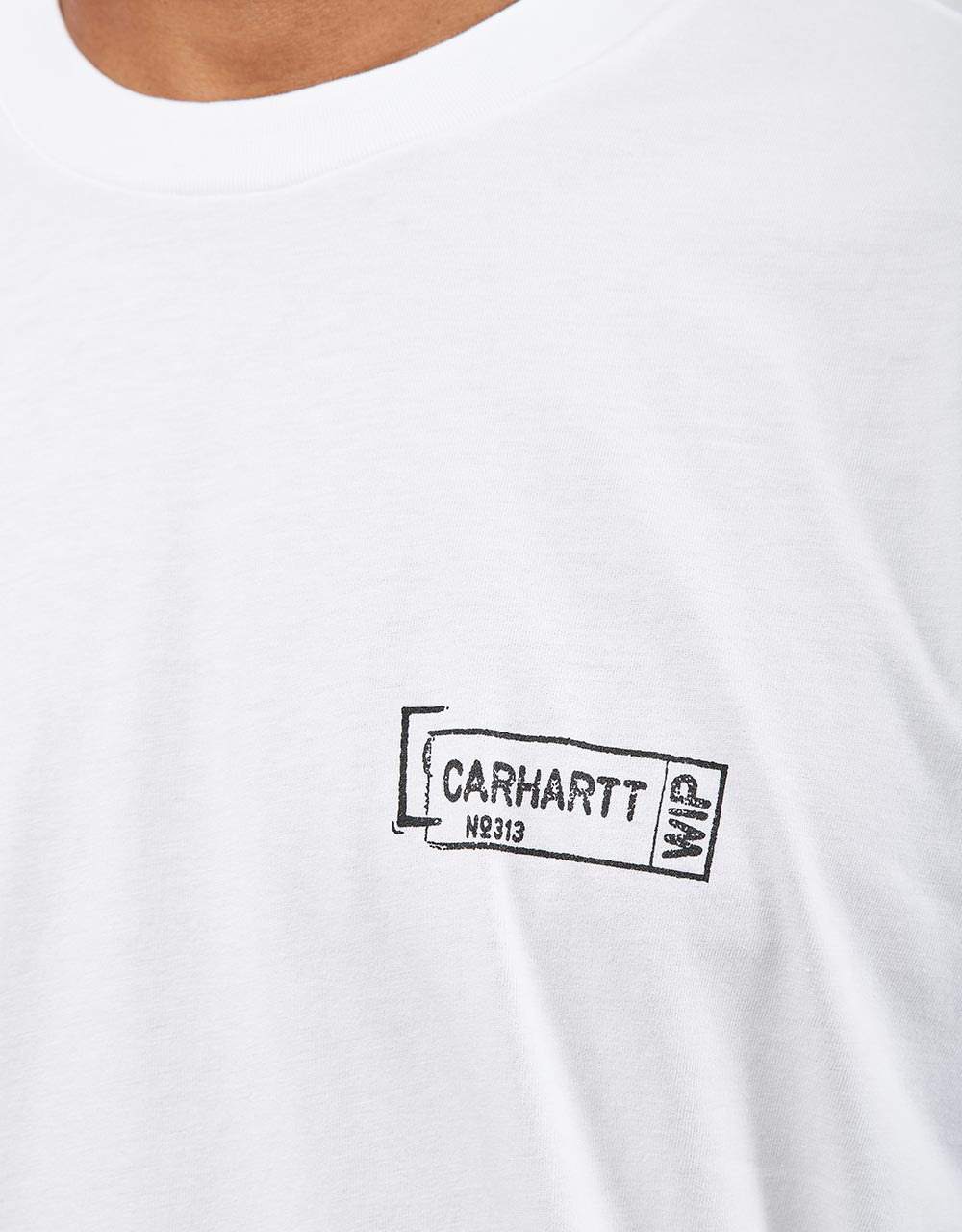 T-Shirt Carhartt WIP S/S Stamp - Blanc/Noir