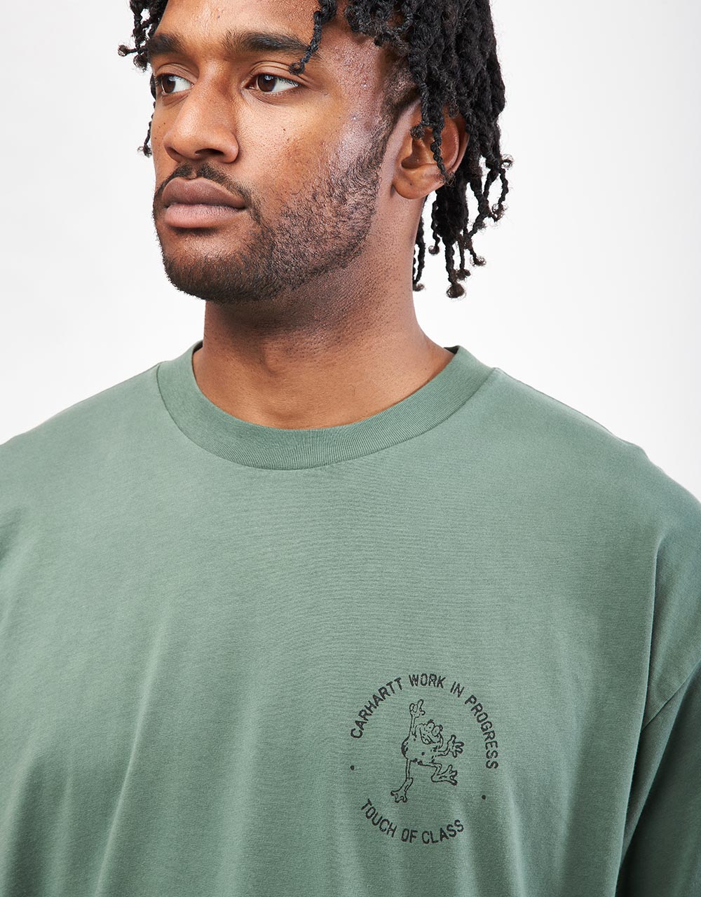 T-Shirt Carhartt WIP S/S Stamp - Vert Canard/Noir