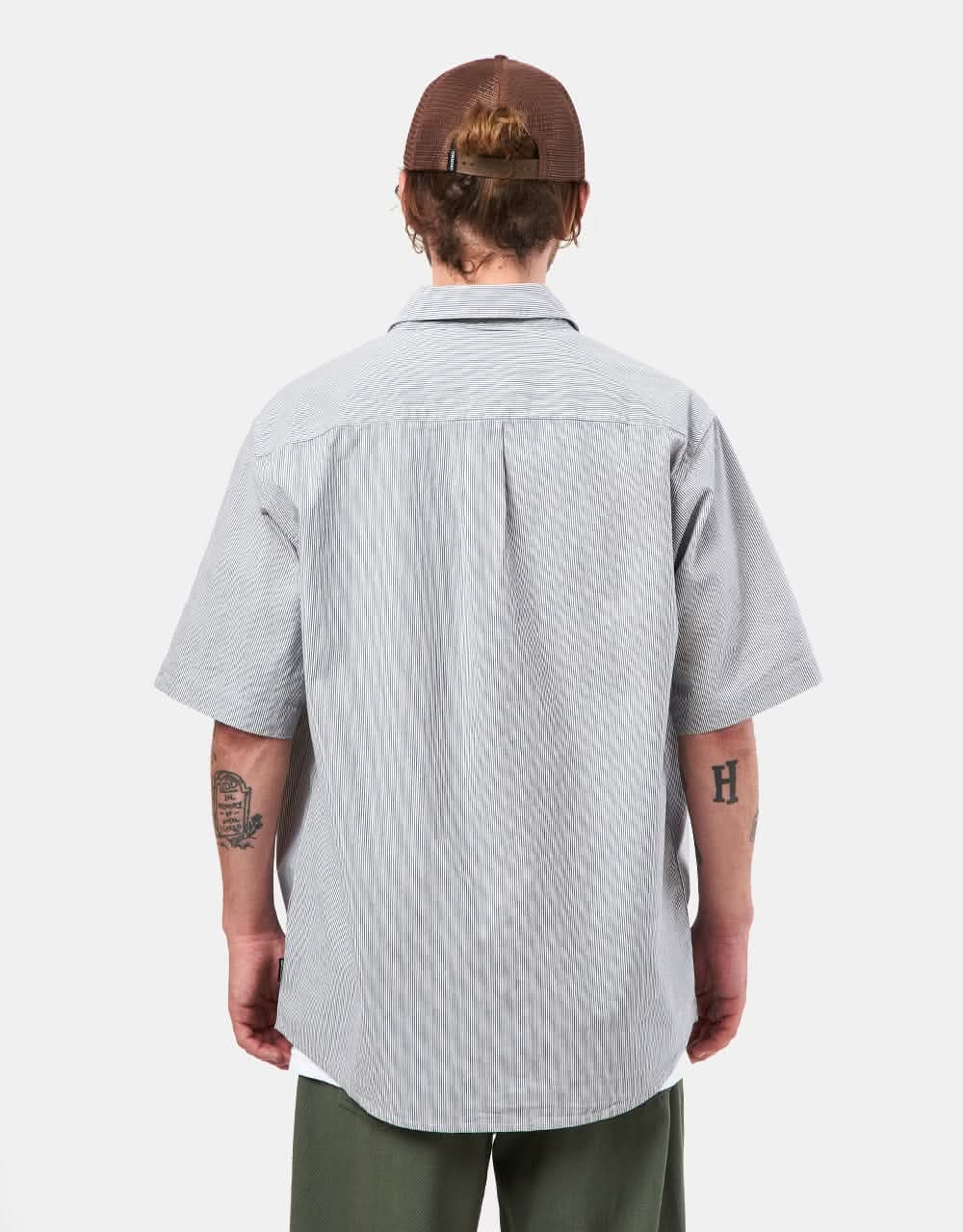 GX1000 Railroad Stripe S/S Shirt - White Striped