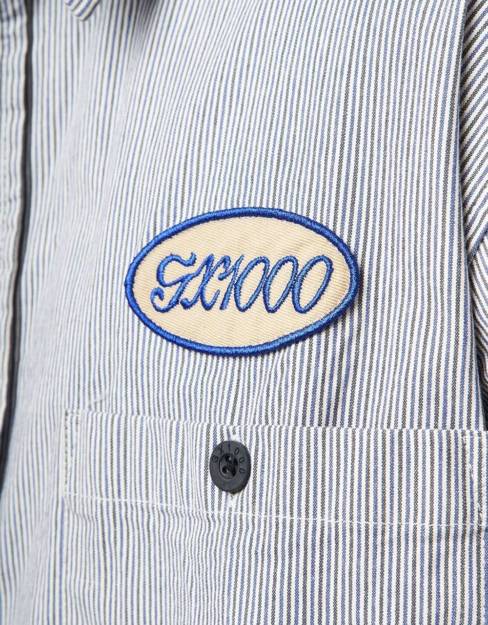 GX1000 Railroad Stripe S/S Shirt - White Striped