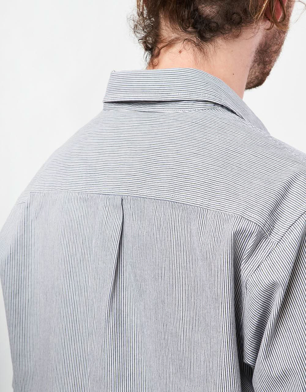 GX1000 Railroad Stripe S/S Shirt - White Striped