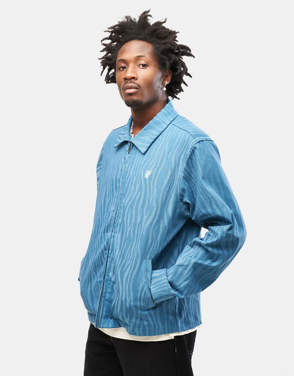 HUF Jacquard Tiger Work Jacket - Oil Blue