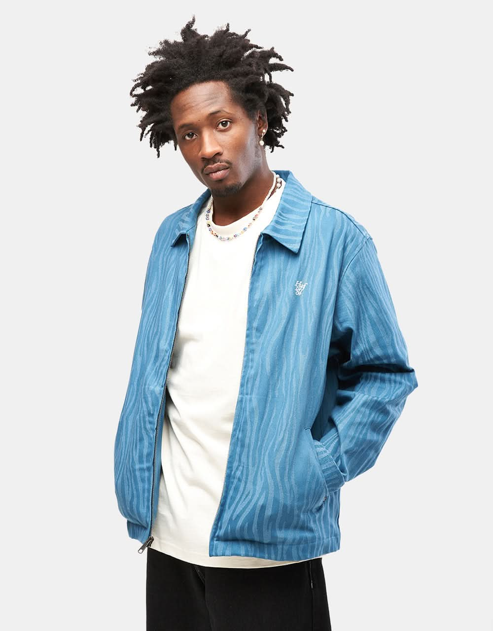 HUF Jacquard Tiger Work Jacket - Oil Blue