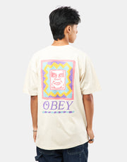 T-shirt Obey Throwback - Crème