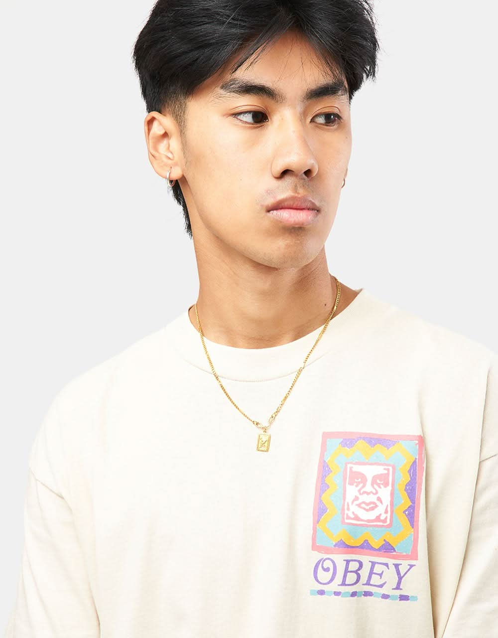 Obey Throwback T-Shirt - Cream