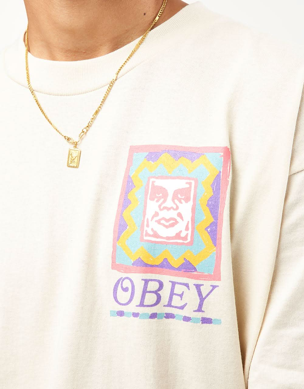 Obey Throwback T-Shirt - Cream