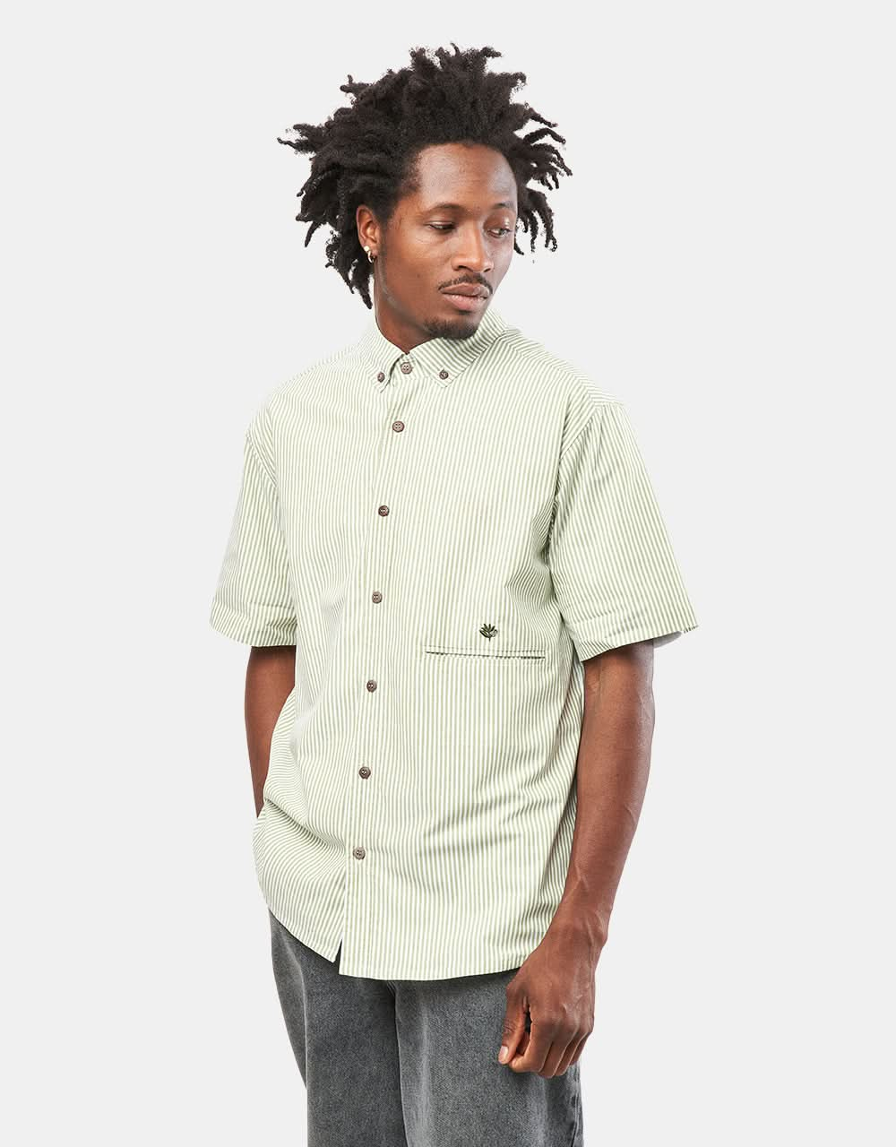 Magenta Oxford Striped Shirt - Green