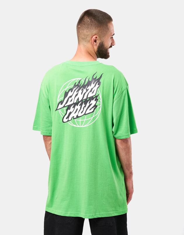 T-Shirt Santa Cruz Global Flame Dot - Vert Sport